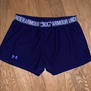Purple Under Armour shorts